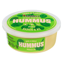 Habibi's Basil & Garlic Hummus container on a white background