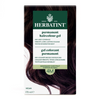 Herbatint permanent haircolour gel packaging with dark brown hair sample on a white background
