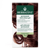 Herbatint permanent haircolour gel packaging with brown hair sample on a white background