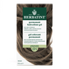 Herbatint permanent haircolour gel packaging with dark blonde hair sample on a white background