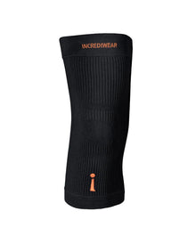 Black knee brace with 'Incredewear' branding on a gray background