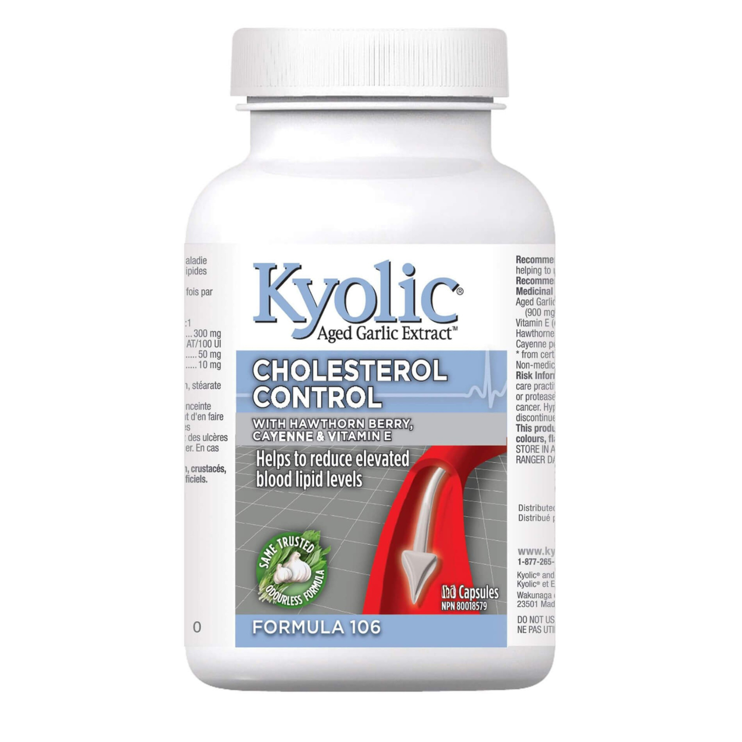 Kyolic Formula 106 with Hawthorn Berry, Cayenne & Vitamin E