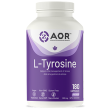 AOR L-Tyrosine supplement bottle on a white background