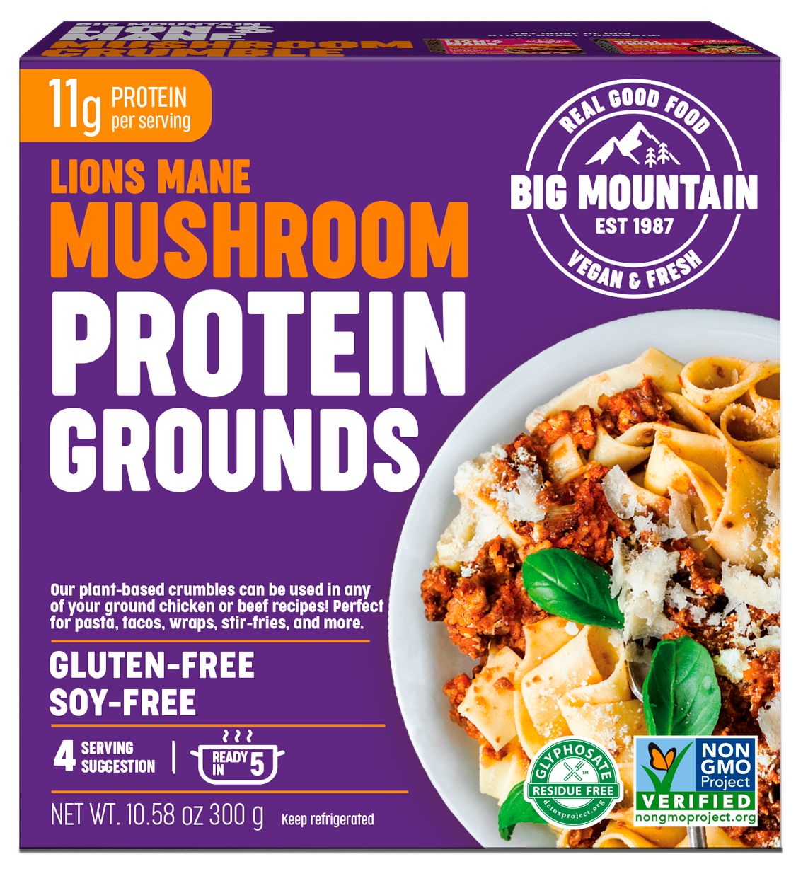 Big Mountain Foods Lion's Mane Mushroom Protein Grounds (300g)