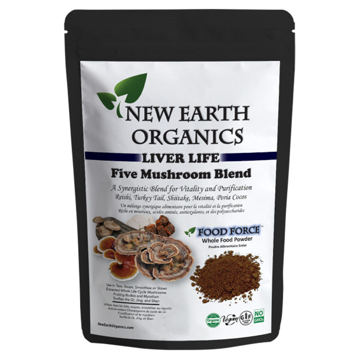 New Earth Organics Liver Life - 5 Mushroom Blend (227g) - Lifestyle Markets
