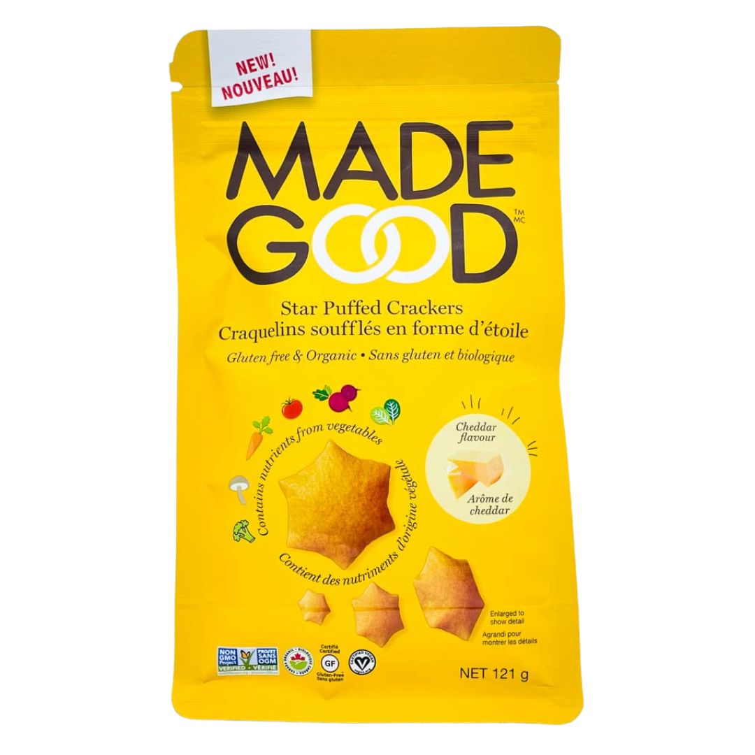 Made Good Star Puffed Crackers - Cheddar Flavour (121g)