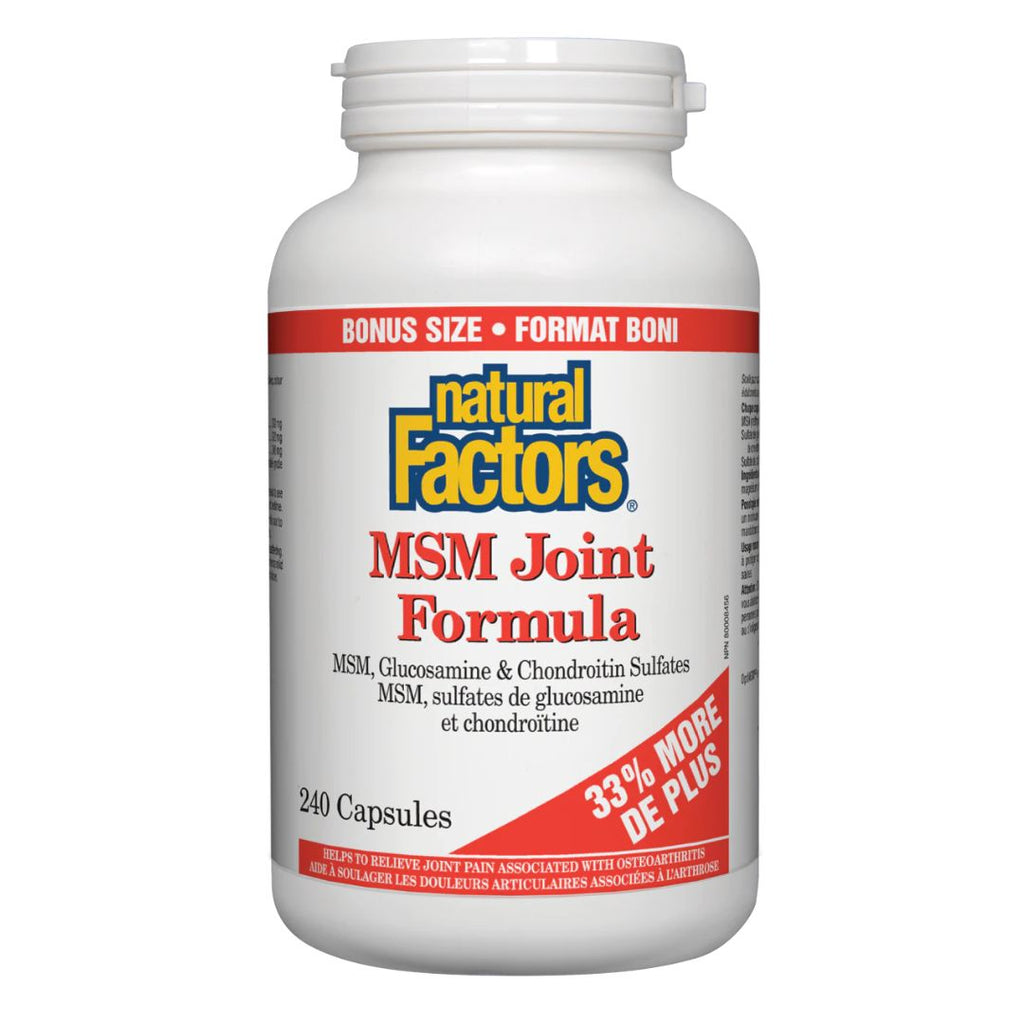 Natural Factors MSM Joint Formula (Bonus) (240 Capsules) - Lifestyle Markets