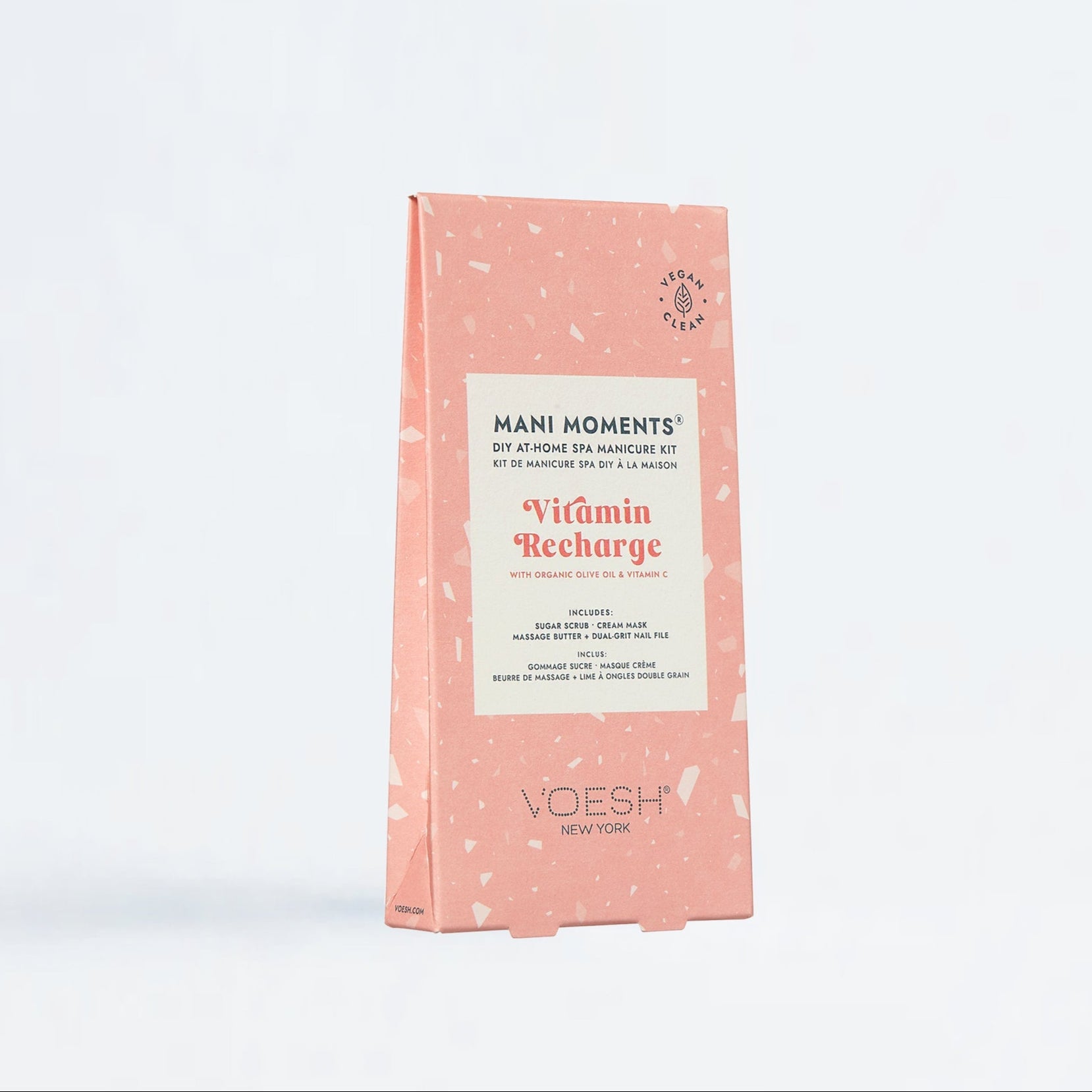 Mani Moments Vitamin Recharge nail care kit packaging on a white background