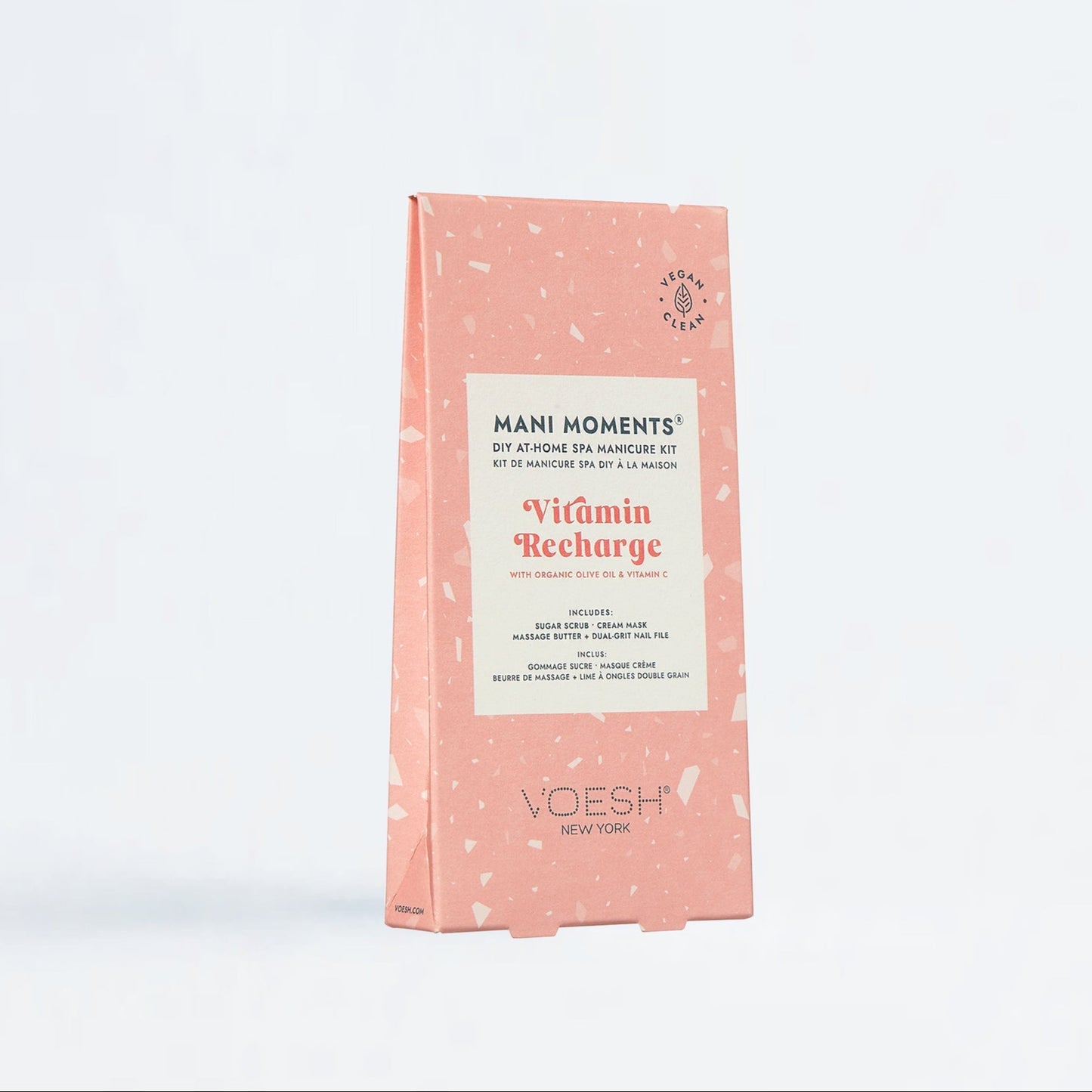 Mani Moments Vitamin Recharge nail care kit packaging on a white background
