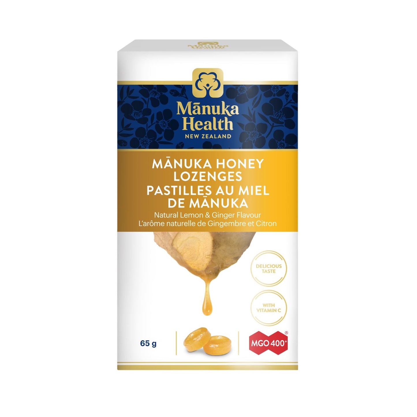 Manuka Health Honey Lemon & Ginger Lozenges MGO 400+ (65g)