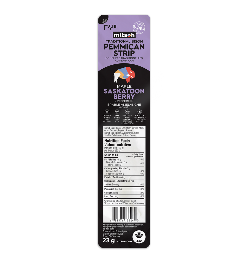 Mitsoh Pemmican Strips - Saskatoon Berry (23g)