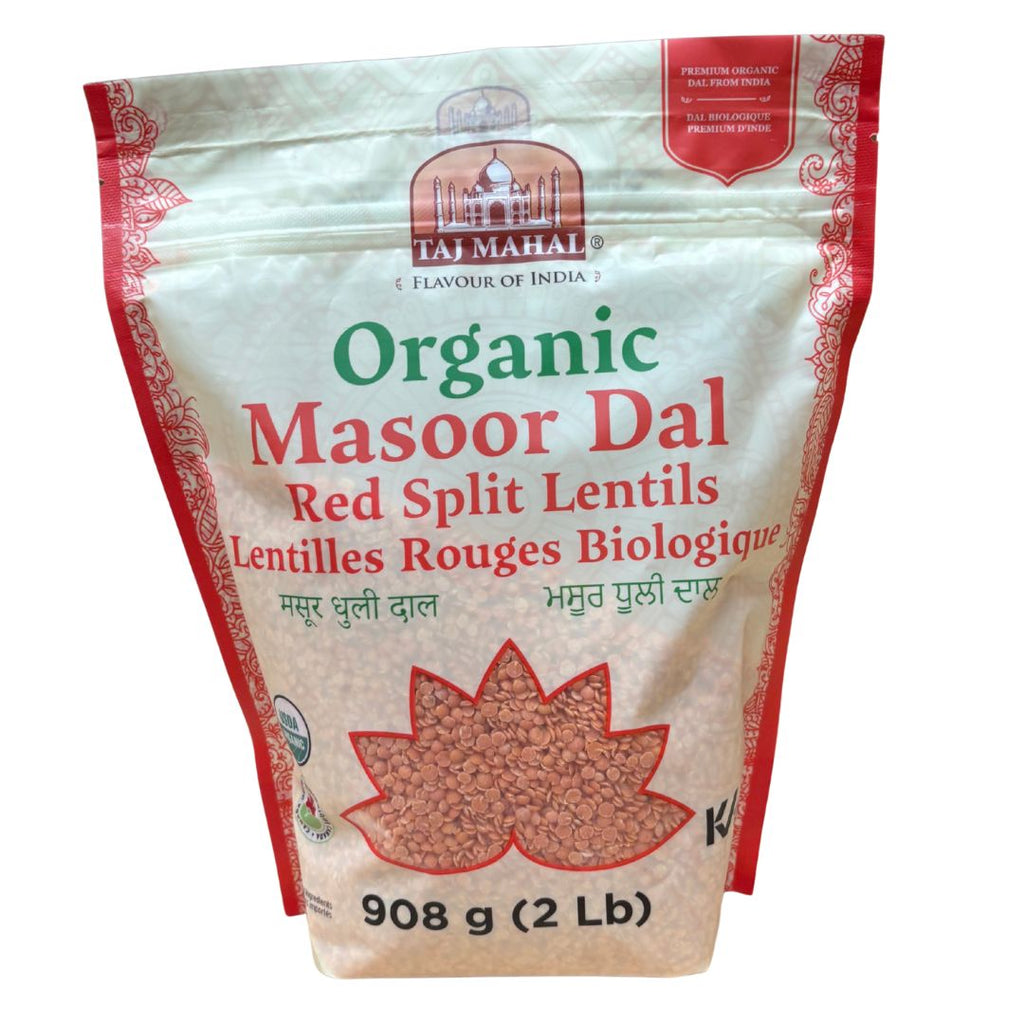 Taj Mahal Organic Masoor Daal (Red Split Lentils) (908g)