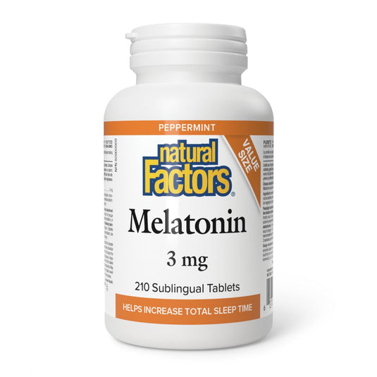 Natural Factors Melatonin (3mg) BONUS (210 Sublingual Tablets) - Lifestyle Markets