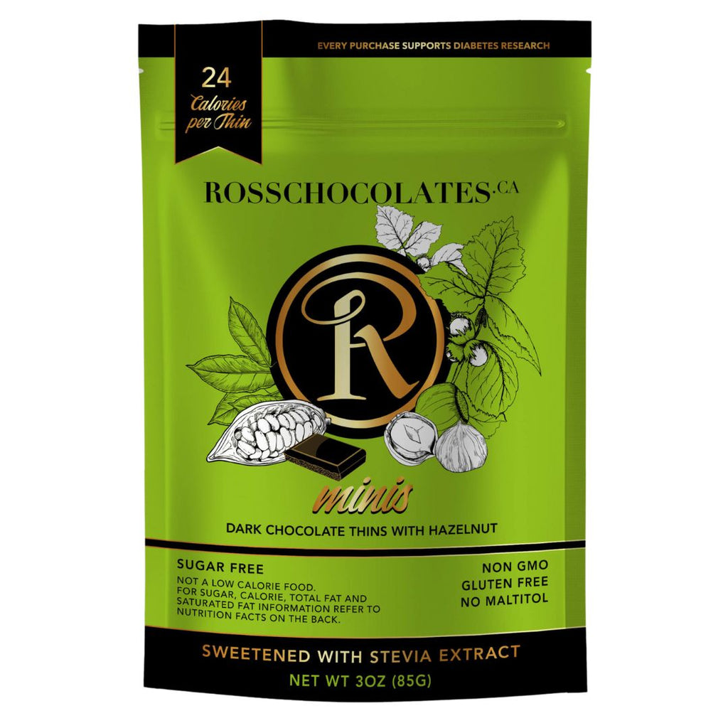 Ross Chocolates - Dark Chocolate Minis with Hazelnuts (85g)