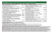 Nutritional supplement label with detailed ingredient list and directions.