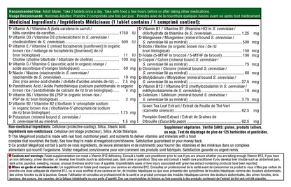 Nutritional supplement label with ingredients and directions