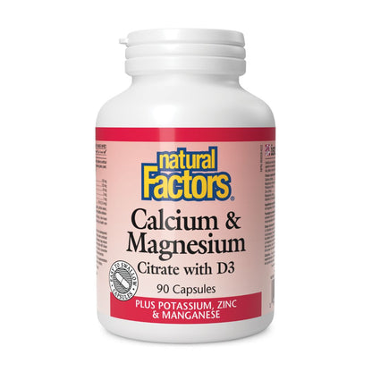 Natural Factors Calcium & Magnesium Citrate With D3 - Lifestyle Markets
