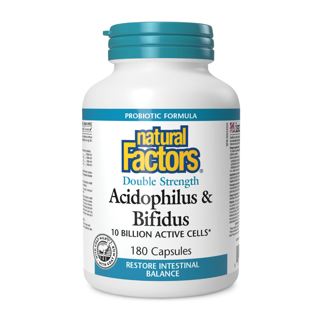 Natural Factors Acidophilus & Bifidus Double Strength (180 Caps ...