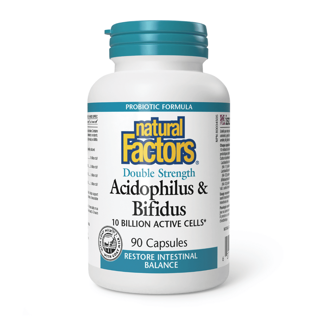 Natural Factors Acidophilus & Bifidus Double Strength (90 Caps)