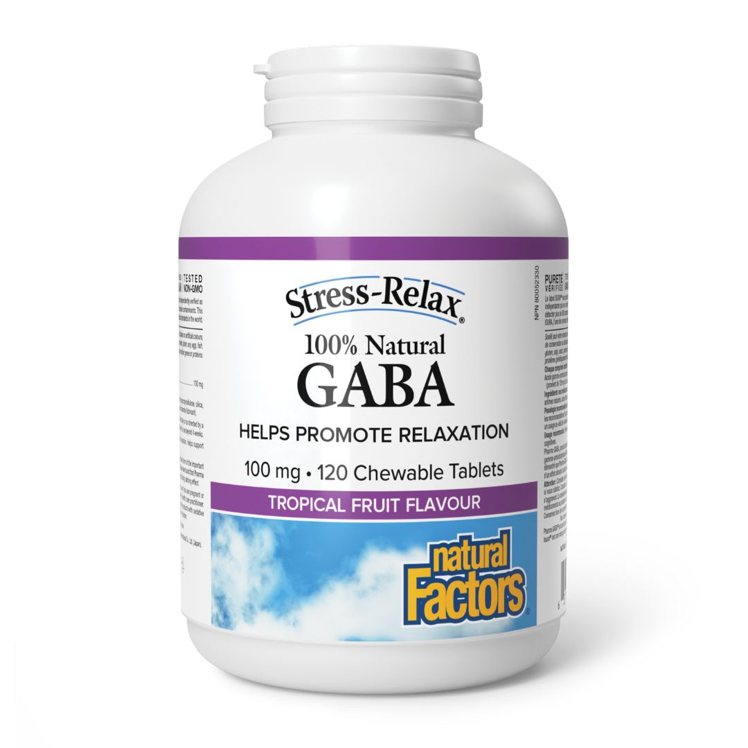 Natural Factors Stress-Relax GABA (100 mg) (120 Chewable Tablets) - Lifestyle Markets