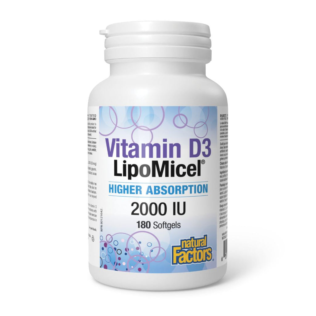 Natural Factors Vitamin D3 Lipomicel 2,000IU (180 sgels)