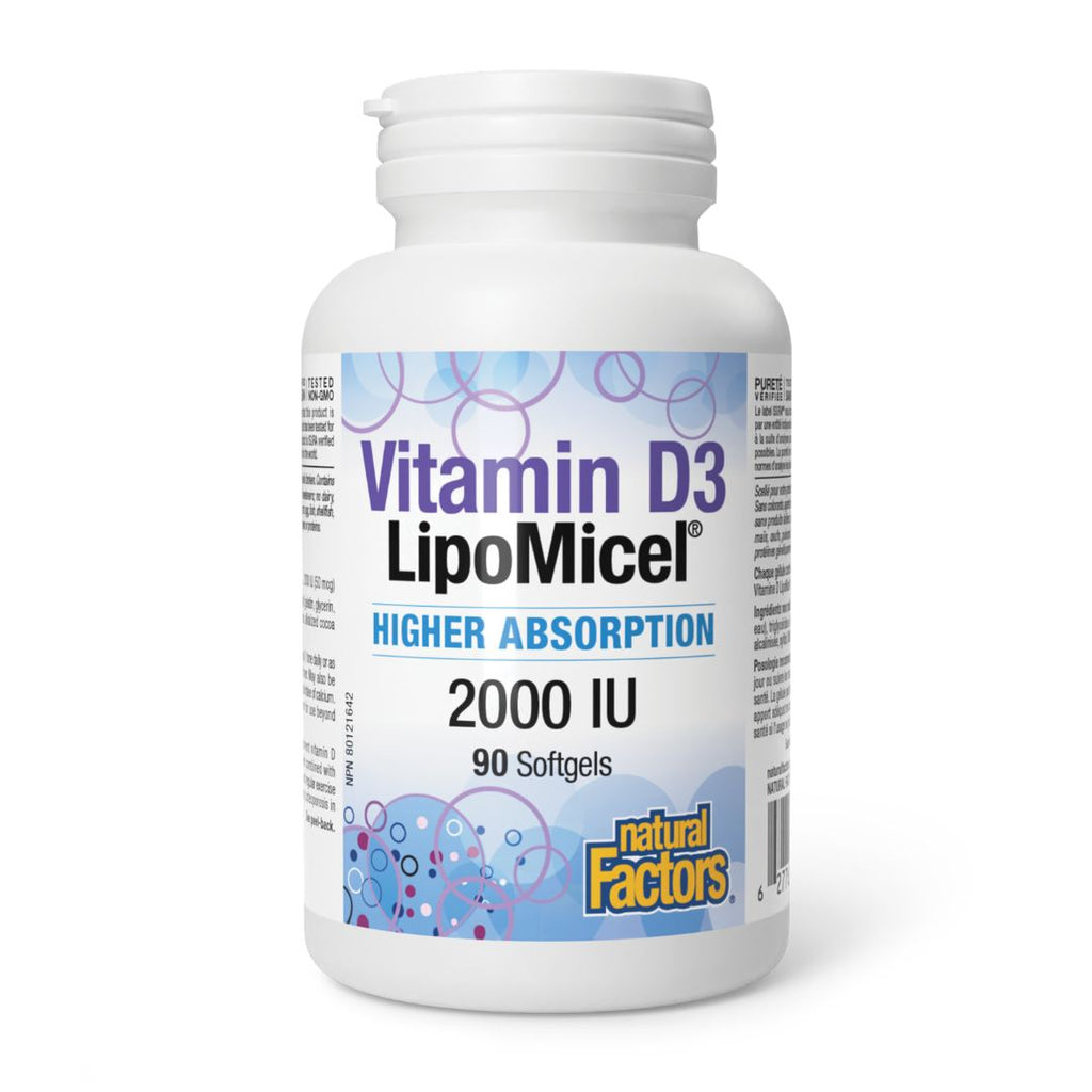 Natural Factors Vitamin D3 Lipomicel 2,000IU (90 sgels)