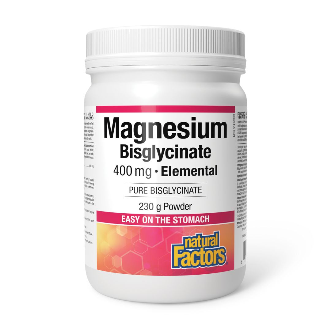 Natural Factors Magnesium Bisglycinate 400mg (230g) - Lifestyle Markets