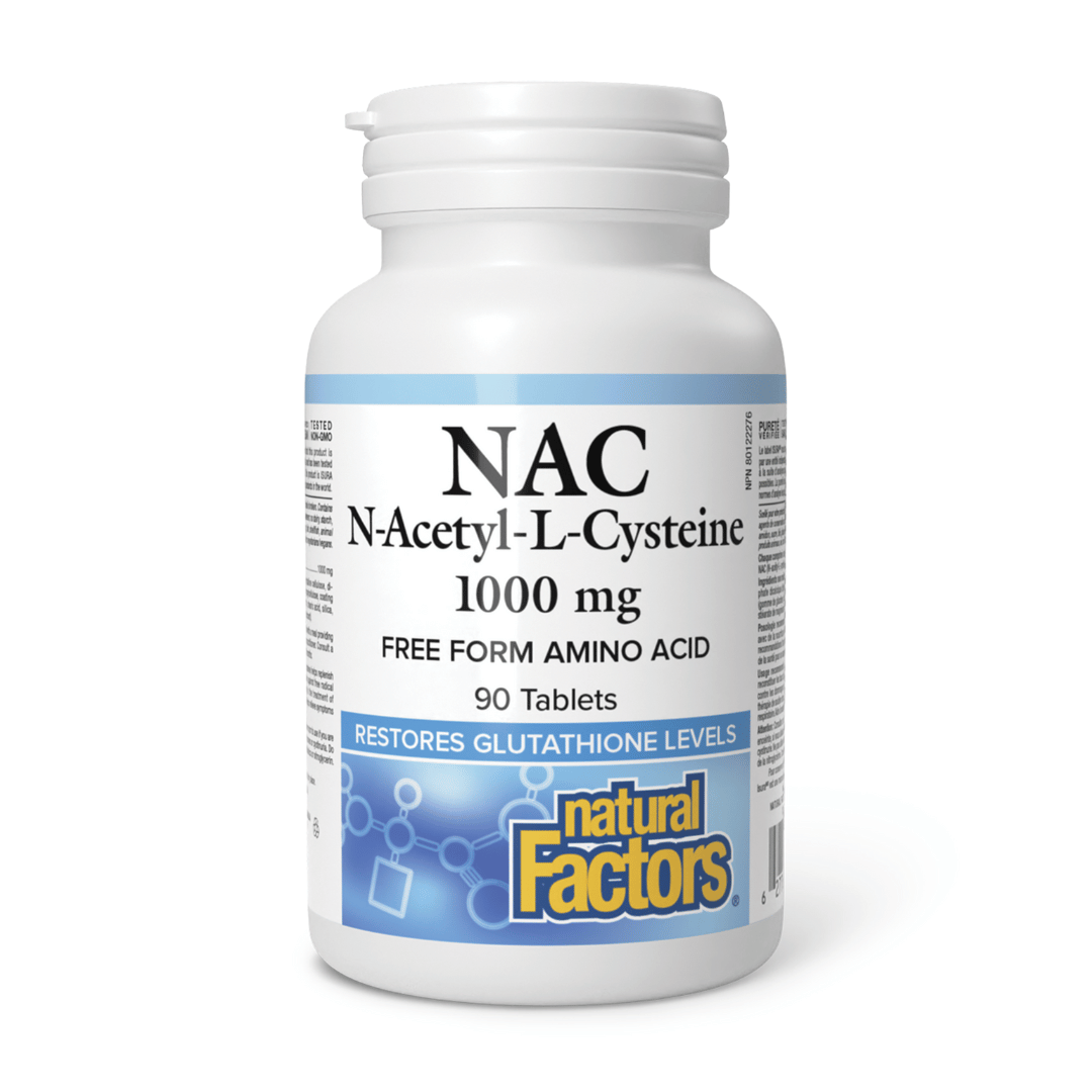Natural Factors N-Acetyl-L-Cysteine 1,000mg (90 Tabs) - Lifestyle Markets