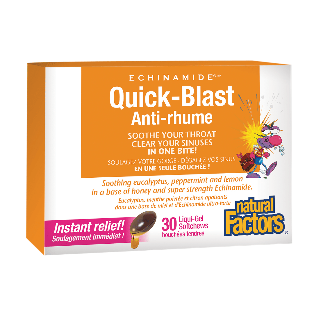 Natural Factors Echinamide Quick-Blast (30 Liquid-Gel Softchews) - Lifestyle Markets