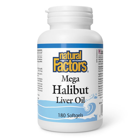 Natural Factors Mega Halibut Liver Oil (180 SoftGels) - Lifestyle Markets