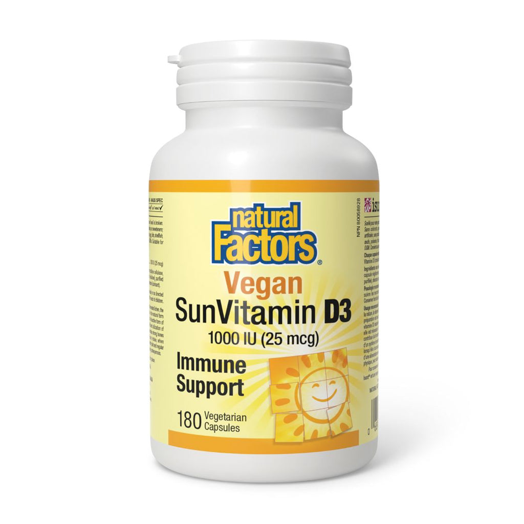 Natural Factors VEGAN SunVitamin D3 1000IU (180 VCaps)