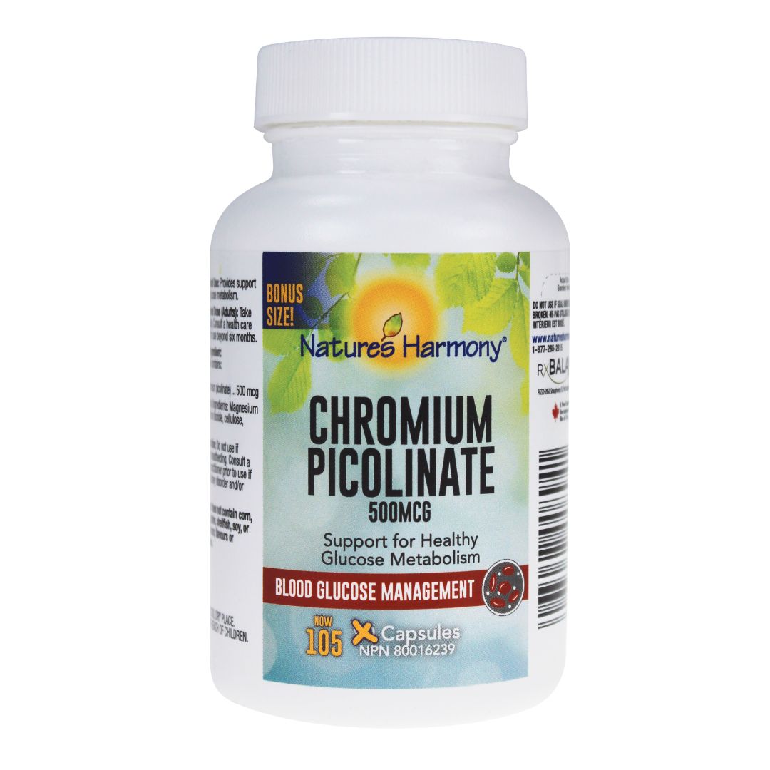 Nature's Harmony Chromium Picolinate 500mcg (105 caps) - Lifestyle Markets