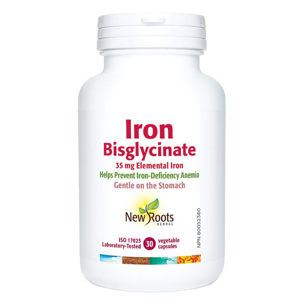 New Roots Iron Bisglycinate (35mg) (30 VCaps)