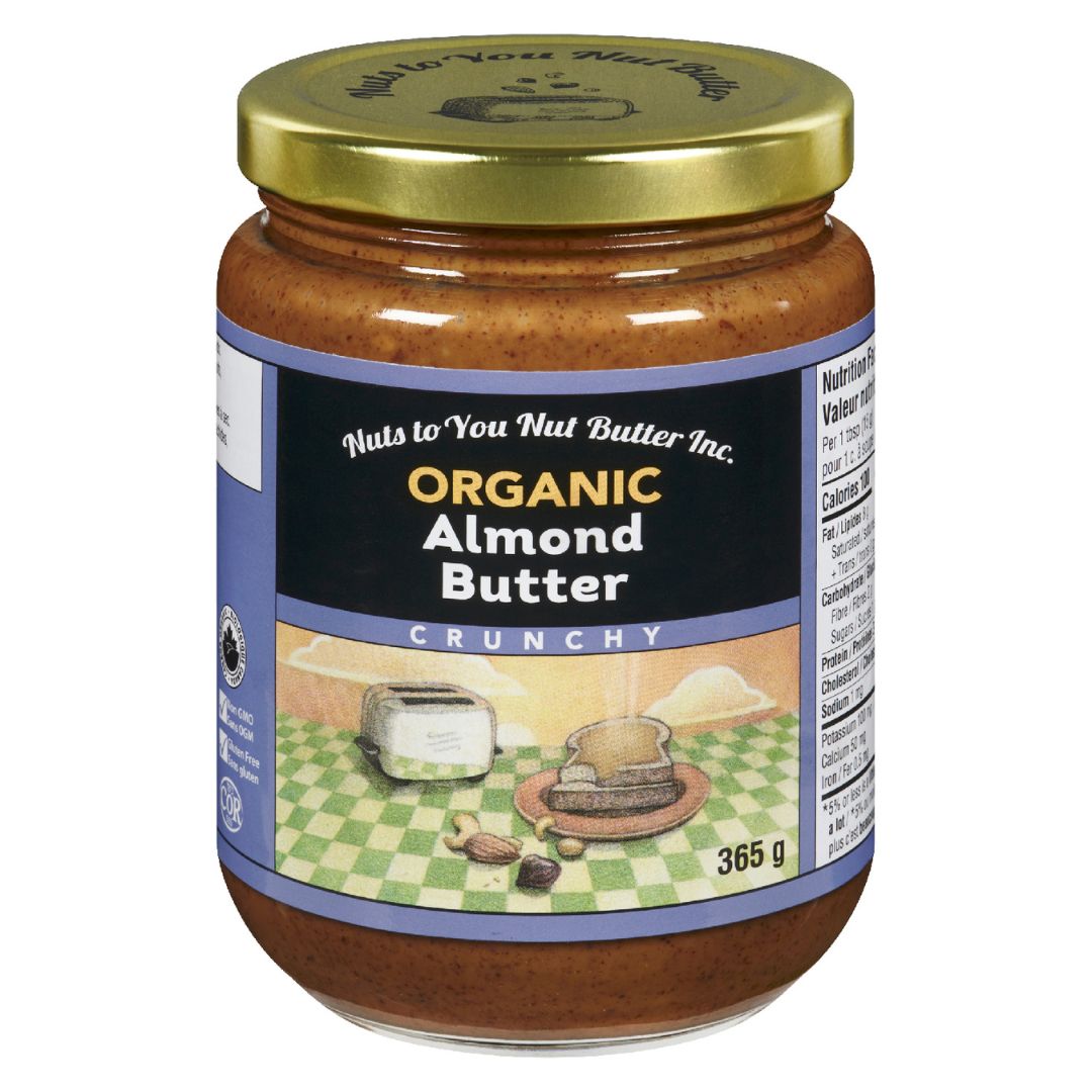 Nuts to You Organic Almond Butter - Crunchy (365g) - Lifestyle Markets