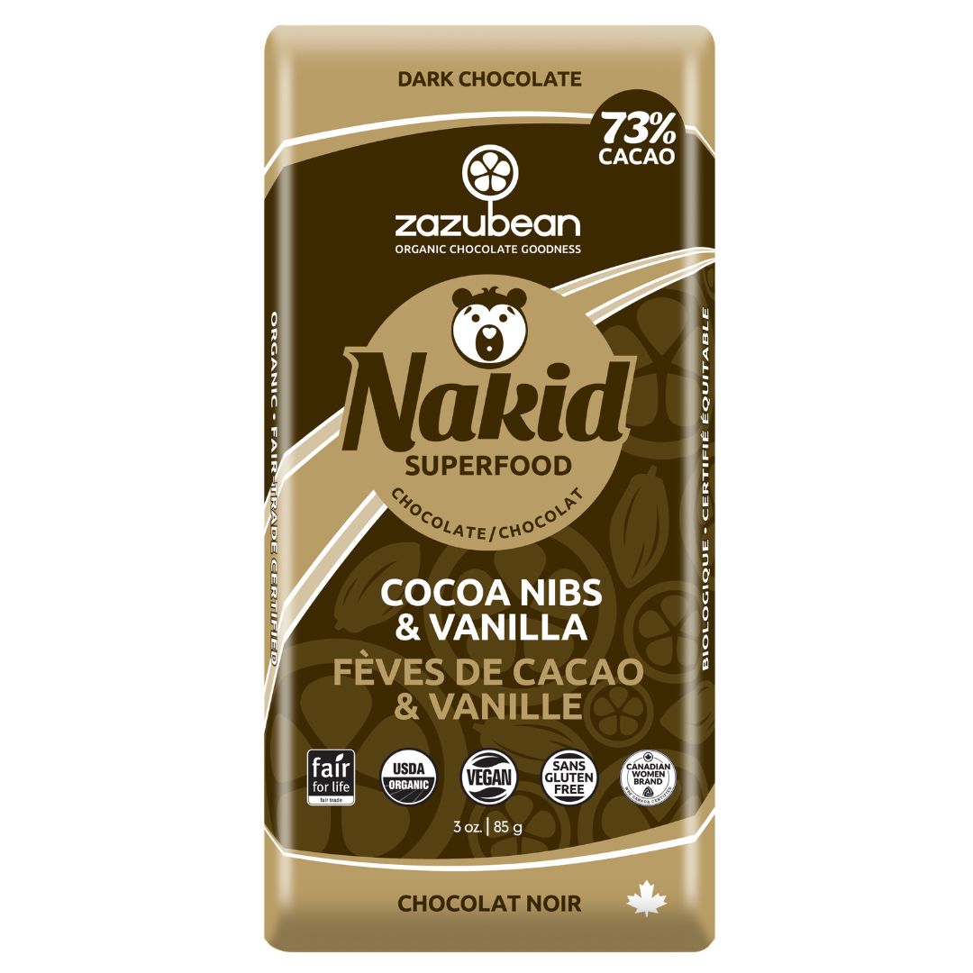 Zazubean Nakid - Cocoa Nibs & Vanilla (85g) - Lifestyle Markets