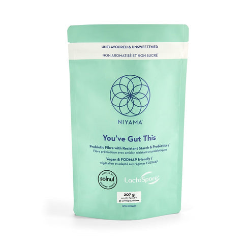 Mint green package of Niyama product on a white background