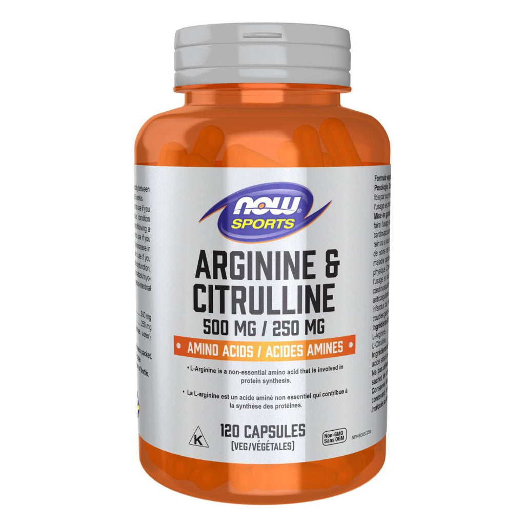 Now Arginine (500mg) & Citrulline (250mg) (120 Capsules)