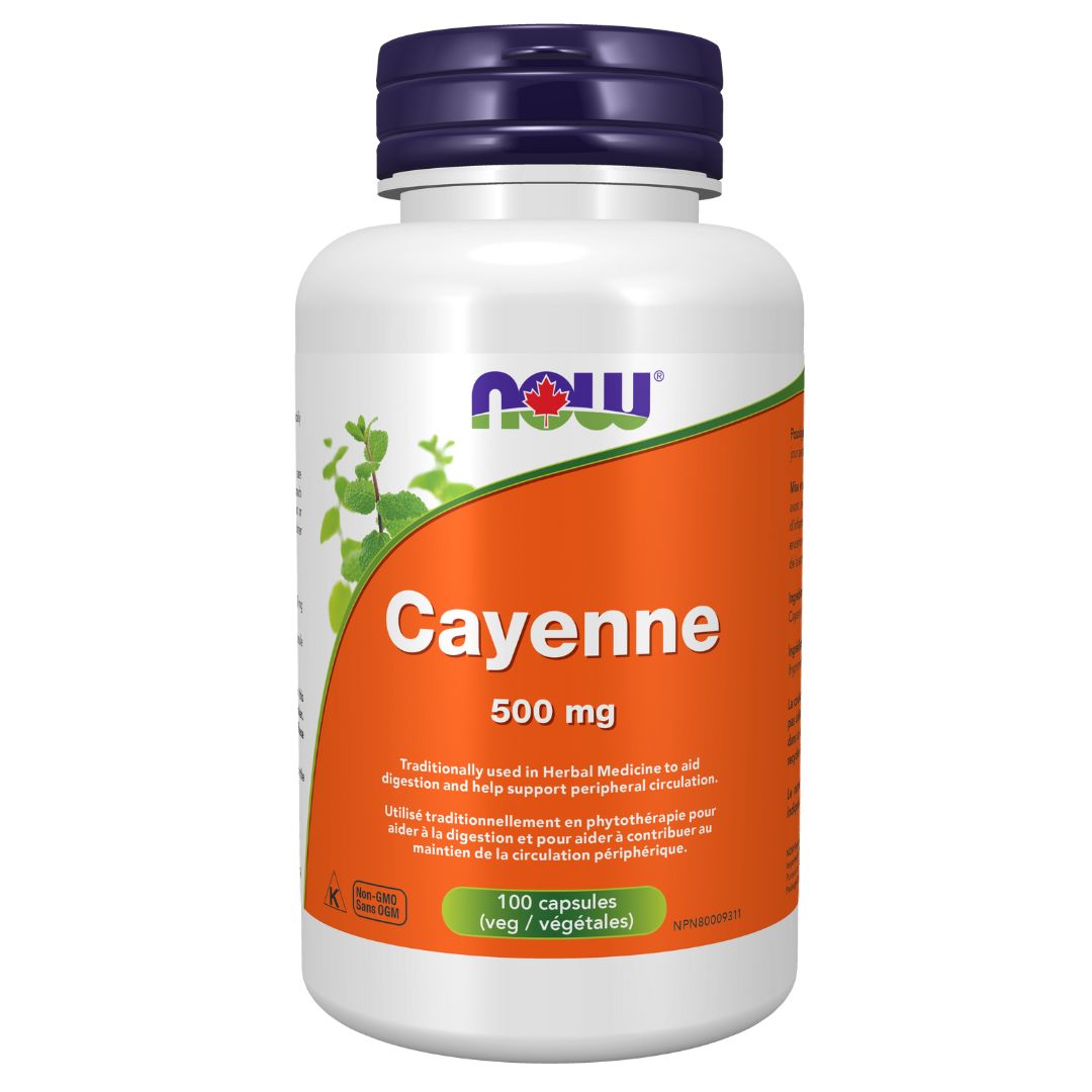 NOW Cayenne 500mg (100 VCaps) - Lifestyle Markets