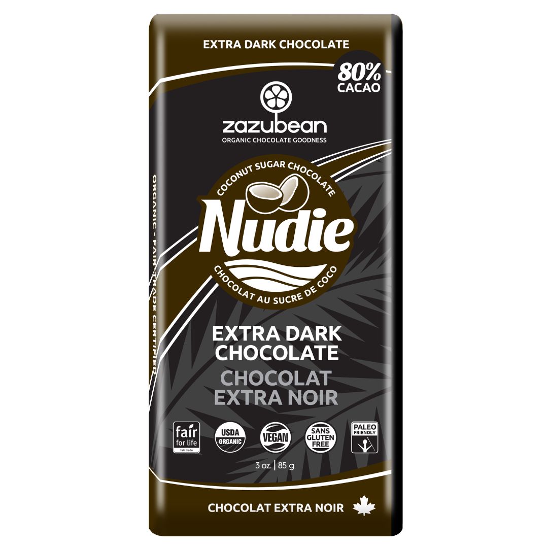 Zazubean Nudie - Extra Dark Chocolate with Coconut Sugar (85g) - Lifestyle Markets