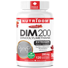 Nutridom DIM200 supplement bottle on a white background