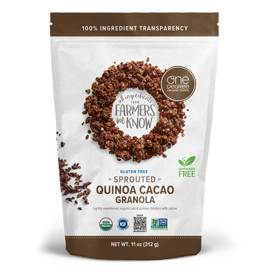 One Degree Organic Sprouted Oat Granola - Quinoa Cacao (312g) - Lifestyle Markets