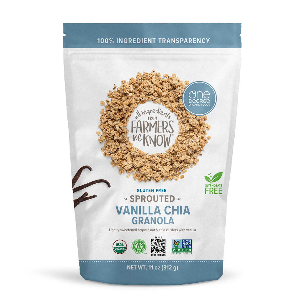 One Degree Organic Sprouted Oat Granola - Vanilla Chia (312g)