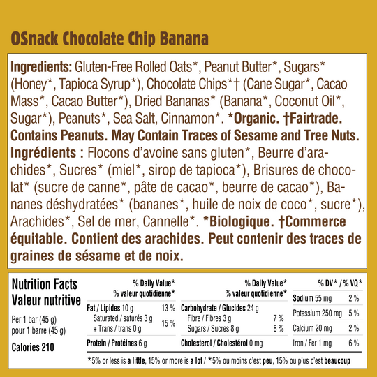 Hornby Organic OSnack - Chocolate Chip Banana (45g) - Lifestyle Markets