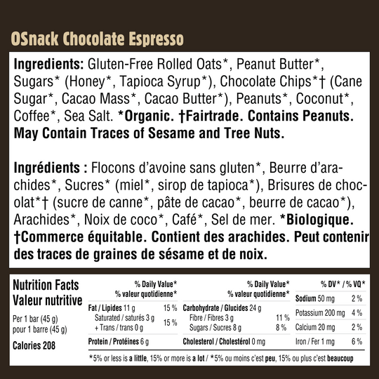 Hornby Organic OSnack - Chocolate Espresso (45g) - Lifestyle Markets