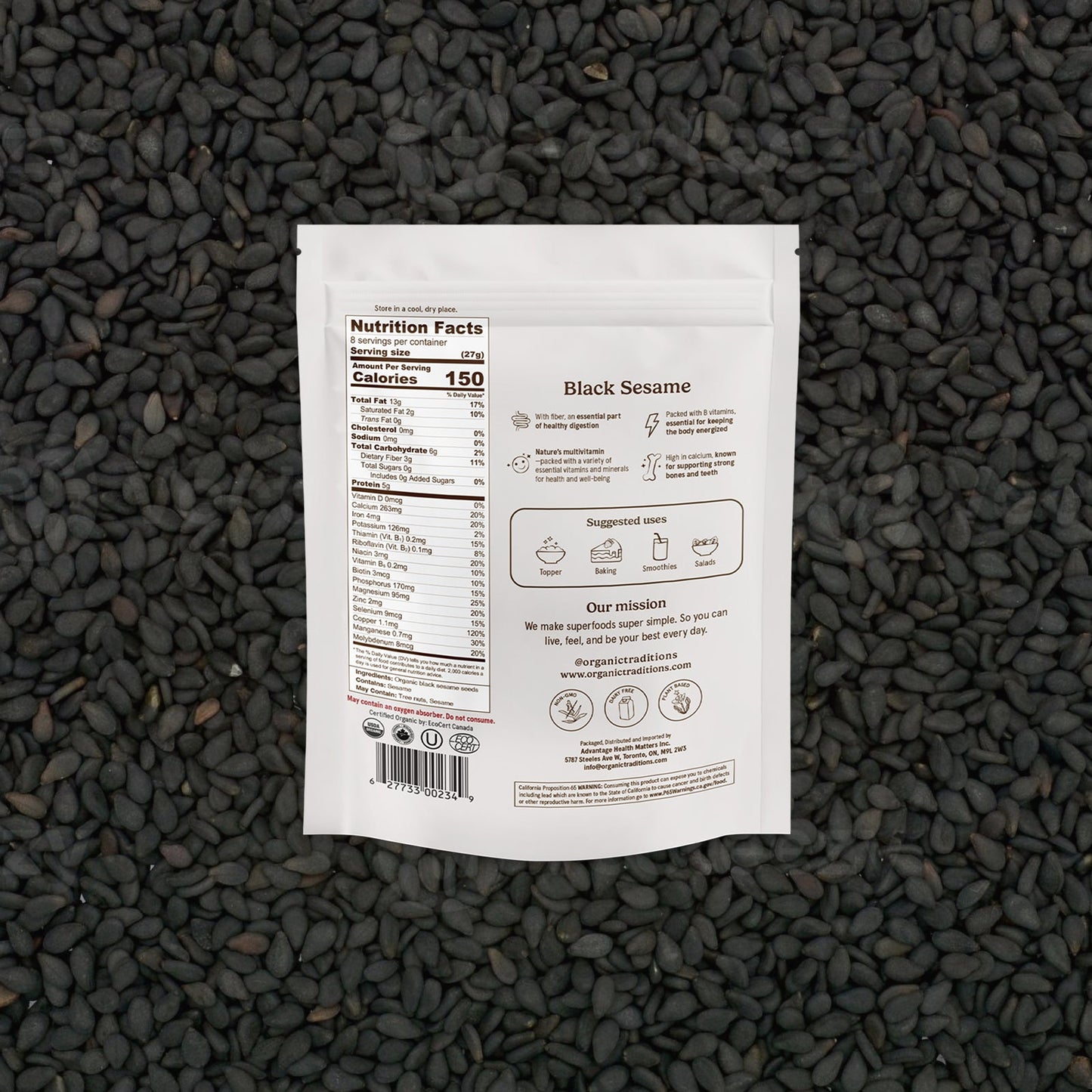 Organic Traditions Black Sesame Seeds (227g)