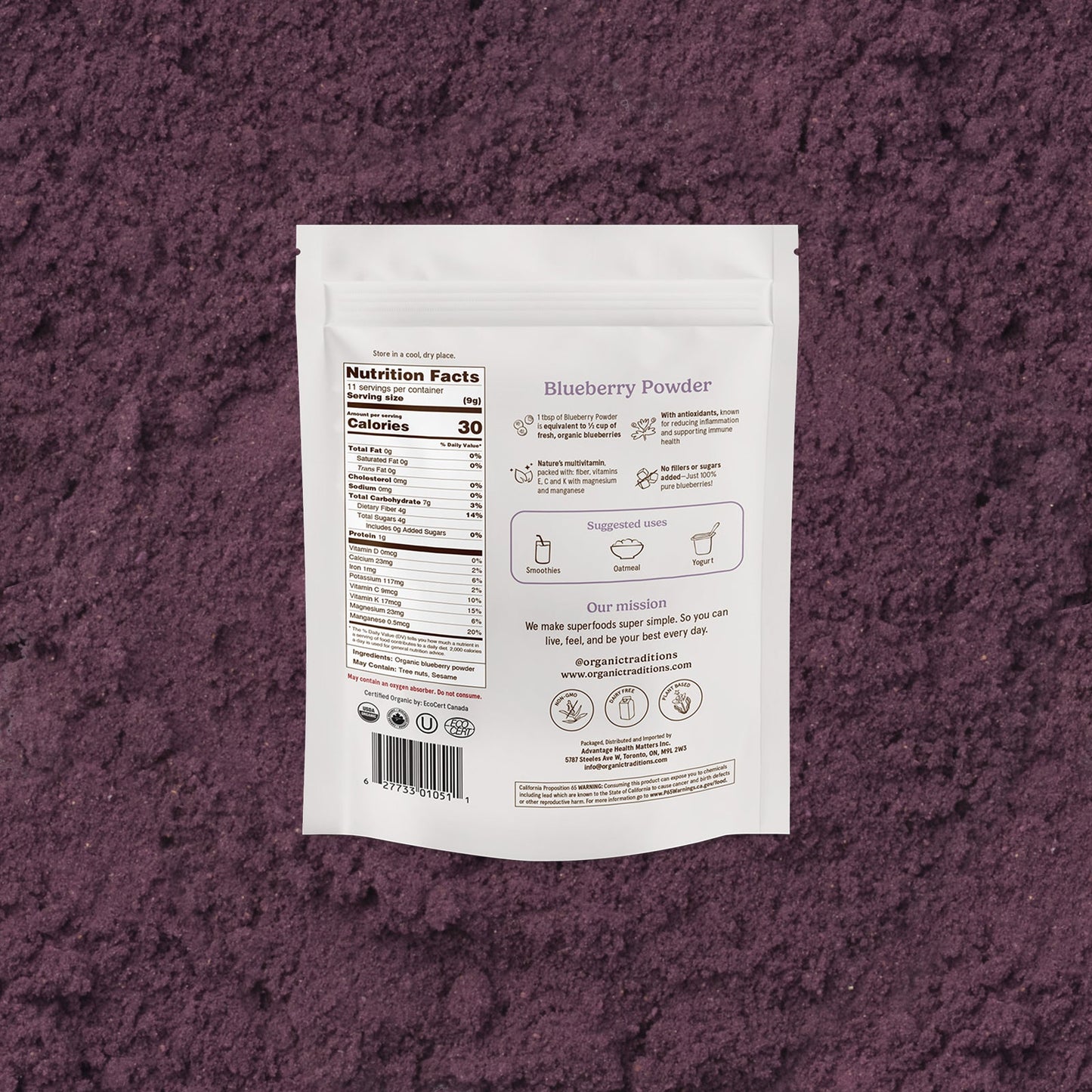 Organic Traditions Blueberry Powder (100g)