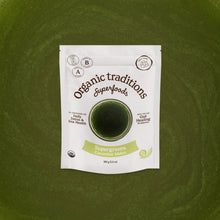 Organic traditions superfoods package on a green background