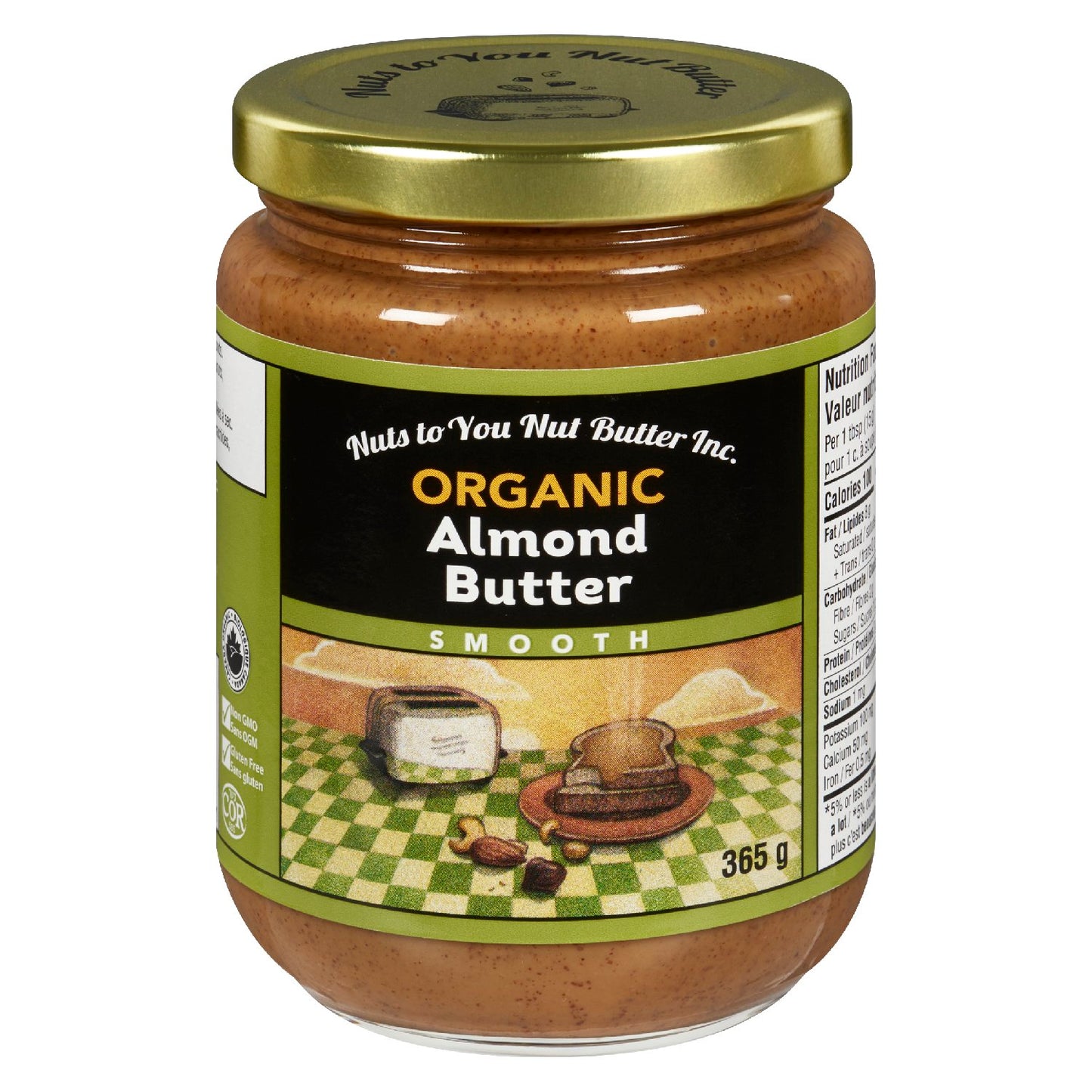 Nuts To You Organic Raw Almond Butter Smooth (365g) - Lifestyle Markets