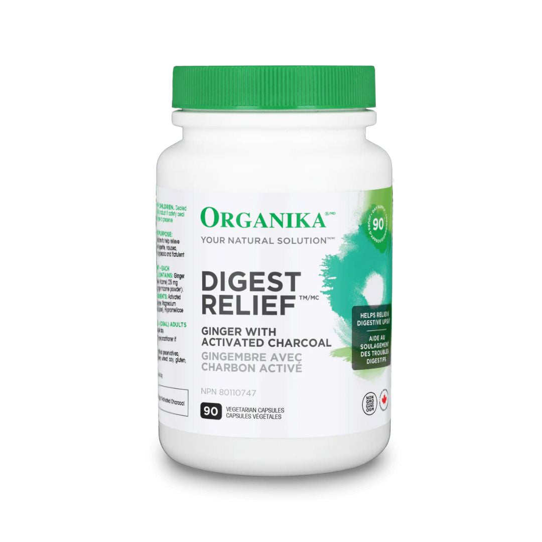 Organika Digest Relief Ginger & Act. Charcoal (90 VCaps) - Lifestyle Markets