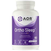 Bottle of AOR Ortho Sleep supplement on a white background